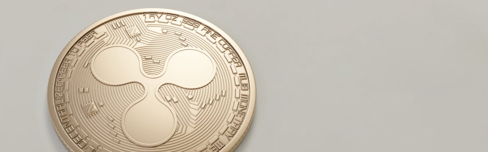 High-quality image of a Ripple (XRP) coin on a neutral backdrop, perfect for finance and cryptocurrency themes.
