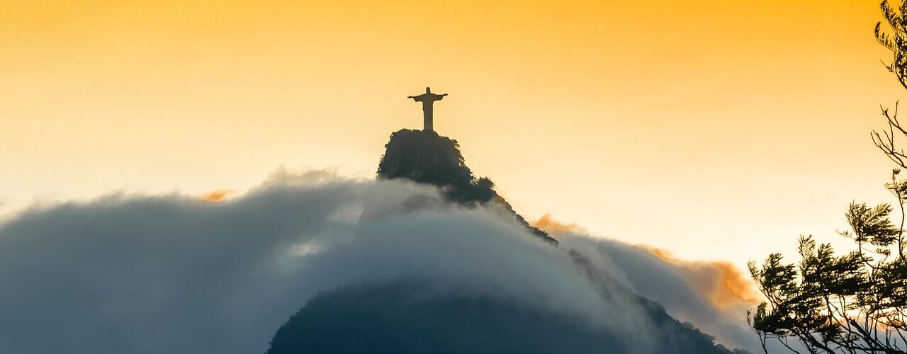 rio, rio de janeiro, south america, brazil, christ statue, clouds, mountain, fog, nature, statue