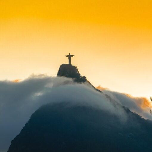 rio, rio de janeiro, south america, brazil, christ statue, clouds, mountain, fog, nature, statue