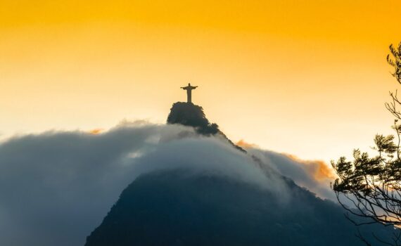 rio, rio de janeiro, south america, brazil, christ statue, clouds, mountain, fog, nature, statue