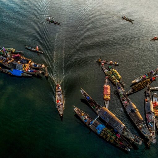 boats, market, nature, fisherman, river, vietnam, water