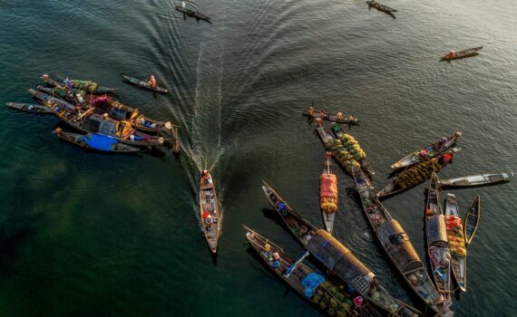 boats, market, nature, fisherman, river, vietnam, water