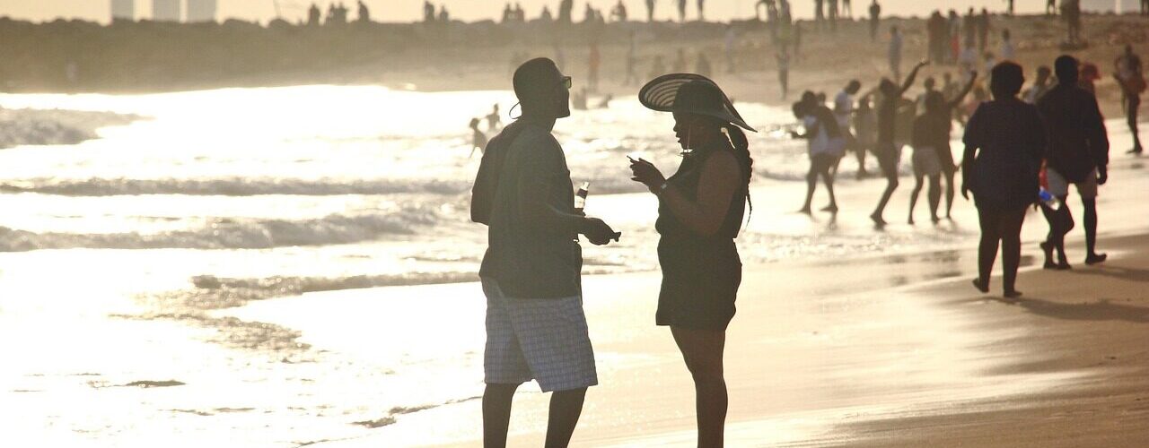beach, love, sunset, sea, nature, man, woman, lagos, nigeria, africa, couple, male, female, outdoor, travel, lifestyle, water, young, elegushi